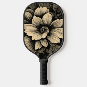 Raquette De Pickleball Sépia tonique Vintage Floral Print