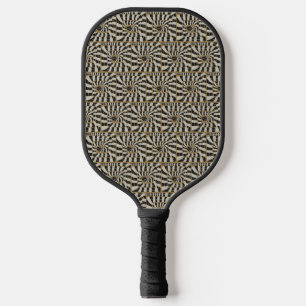 Raquette De Pickleball Serpent Abstrait rayé amusant dans les tons neutre