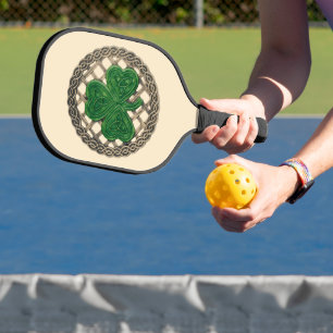 Raquette De Pickleball Shamrock Beige Sur Noeuds Celtiques