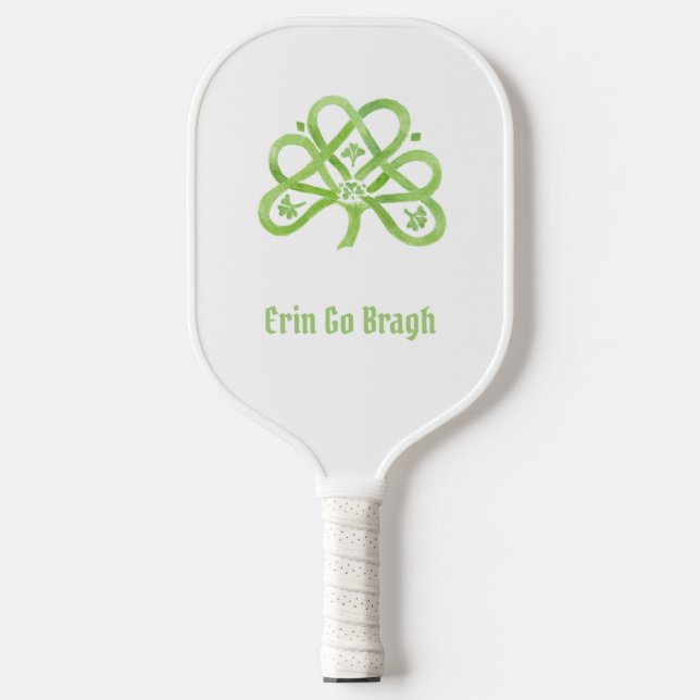 Raquette De Pickleball Shamrock d'aquarelle verte celtique (Recto)
