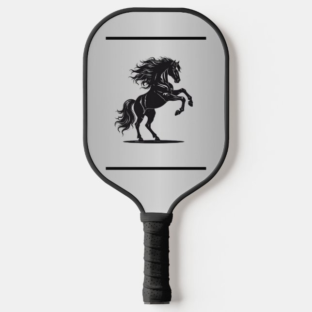 Raquette De Pickleball Silver-Embellished Equestrian Pickleball Paddle (Recto)