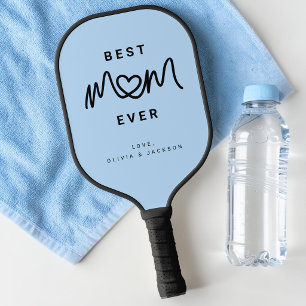 Raquette De Pickleball Simple Écriture Bleue et Noire Maman Incroyable Mo