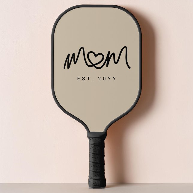 Raquette De Pickleball Simple Écriture Marron Sable Mignonne Moderne Meil (Simple Sand Brown Script Cute Modern Best Mom Ever Pickleball Paddle)