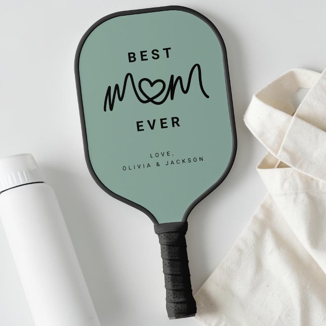 Raquette De Pickleball Simple Green Écriture Mignonne Moderne Meilleure M (Simple Green Cute Script Cute Modern Best Mom Ever Pickleball Paddle)