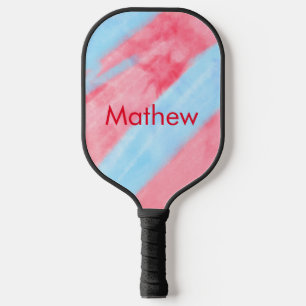 Raquette De Pickleball simple initial letter mongram add your name red b