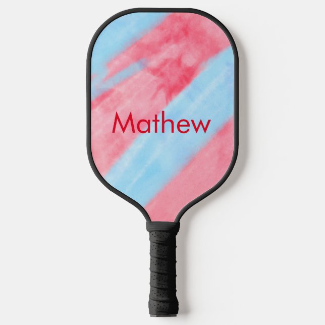 Raquette De Pickleball simple initial letter mongram add your name red b (Recto)