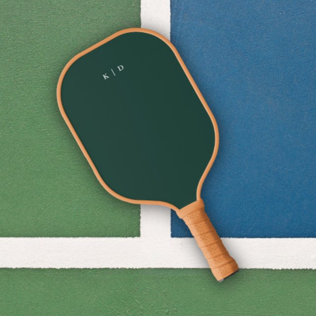 Raquette De Pickleball Simple Monogram Vert Foncé  (Simple Monogram Dark Green Unisex Pickleball Paddle.)