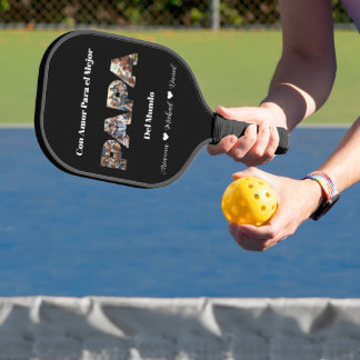 Raquette De Pickleball Simple Photo Script Meilleur Papa Ever Espagnol