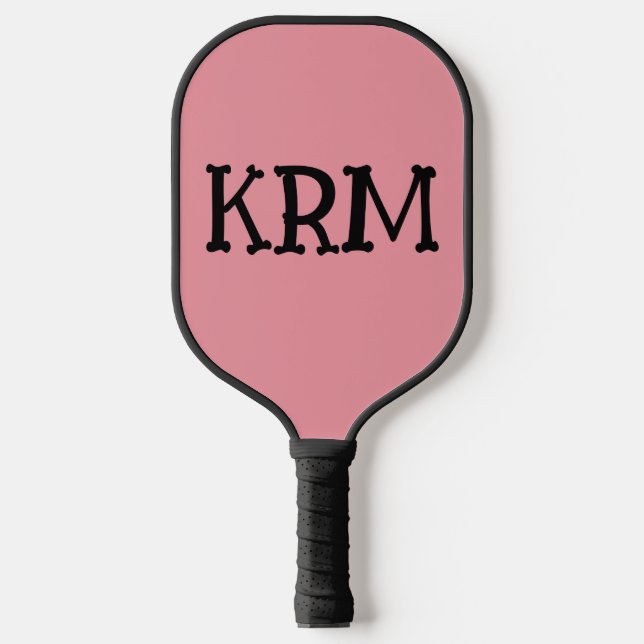 RAQUETTE DE PICKLEBALL SIMPLE PICKLEBALL MONOGRAMME ROSE (Recto)