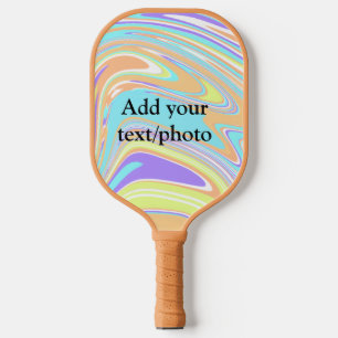 Raquette De Pickleball Simple rose bleu orange jaune abstrait nom t