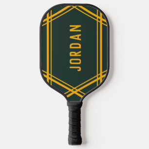 Raquette De Pickleball Simple Sporty Stripes Nom de votre couleur Gauche