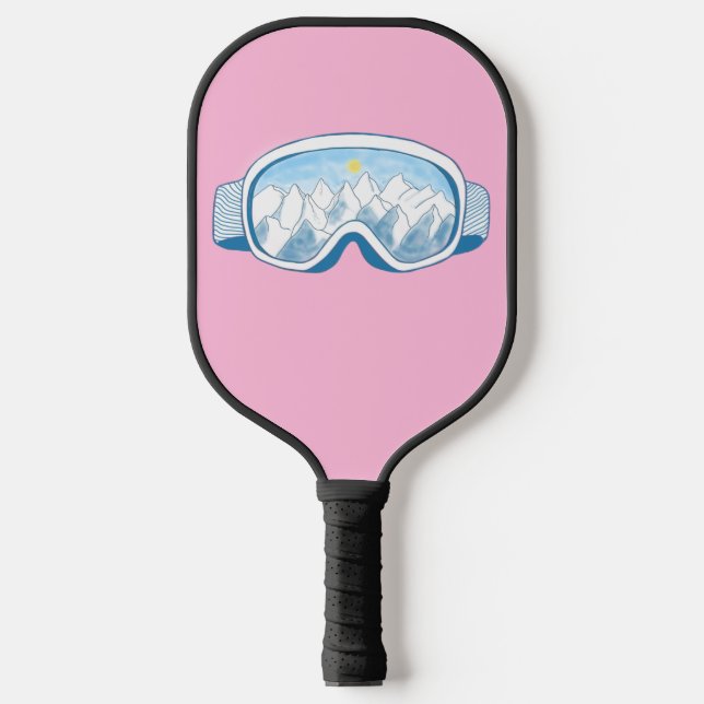 Raquette De Pickleball Ski Goggles Mountain Reflection Pastel Pink (Recto)