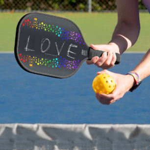Raquette De Pickleball SlipperyJoe aime les bulles rouge orange jaune ver