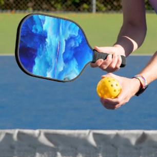 Raquette De Pickleball SlipperyJoe's abstrait nuage artwork coloré surr