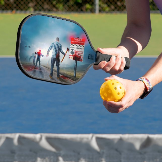 Raquette De Pickleball SlipperyJoe's Happy Halloween cadavres zombies peu (Insitu)