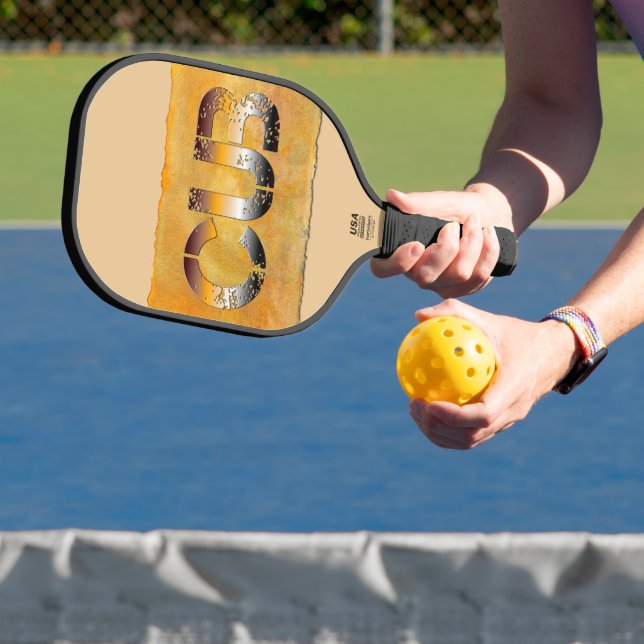 Raquette De Pickleball SlipperyJoe's petit ours mot orange-brun pro (Insitu)