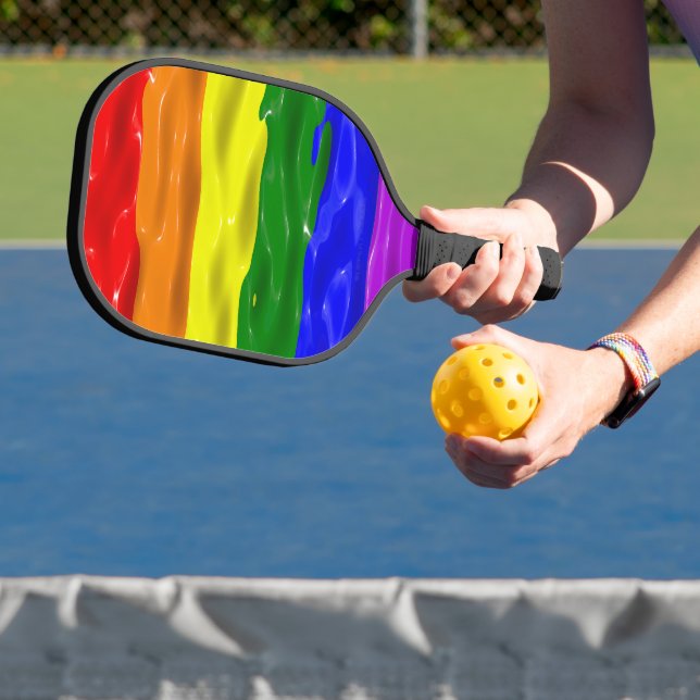 Raquette De Pickleball SlipperyJoe's rainbow pride couleurs liquide brill (Insitu)