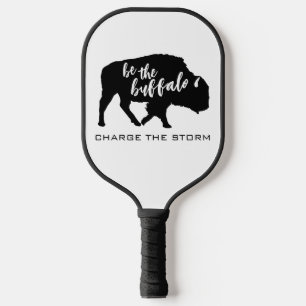 Raquette De Pickleball Sois la silhouette de Buffalo charge la tempête