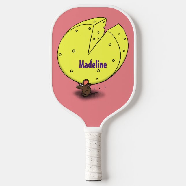 Raquette De Pickleball Souris mignonne avec dessin animé au fromage (Recto)