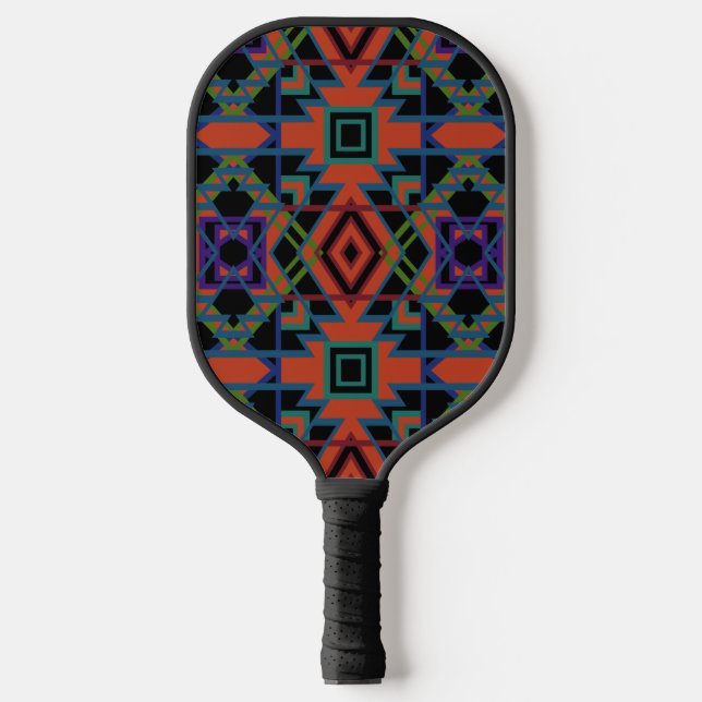 Raquette De Pickleball Southwestern Symmetrical Tiled Pattern Line Art (Recto)