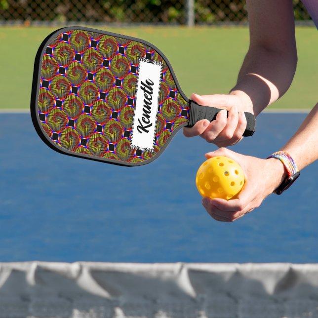 Raquette De Pickleball Spirale rouge jaune bleu par Kenneth Yoncich (Insitu)