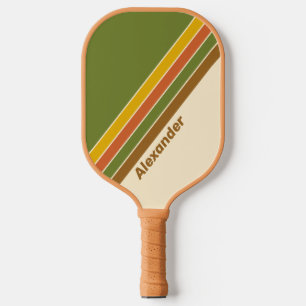 Raquette De Pickleball Sport Sunrise Trèfle Rayé avec Nom