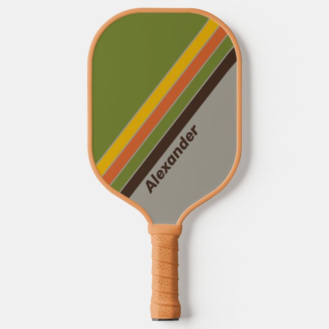 Raquette De Pickleball Sport Sunset Clover Striped with Name (Recto)