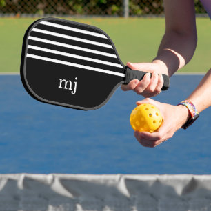 Raquette De Pickleball Sportage noir et blanc avec Monogramme