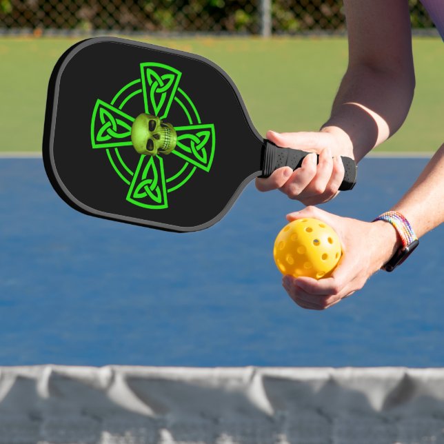 Raquette De Pickleball St. Patrick's Day Croix celtique et crâne (Insitu)