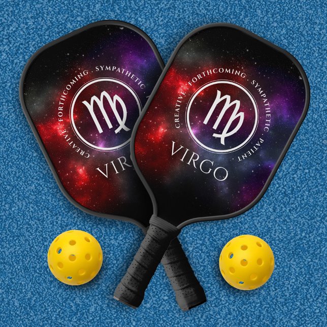 Raquette De Pickleball Starfield Virgo Maiden Western Zodiac (Virgo Zodiac on Cosmic Starfield Pickleball Paddle Cover Photo.)