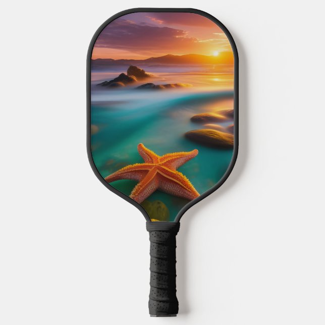 Raquette De Pickleball Starfish sur la plage à Sunrise (Recto)