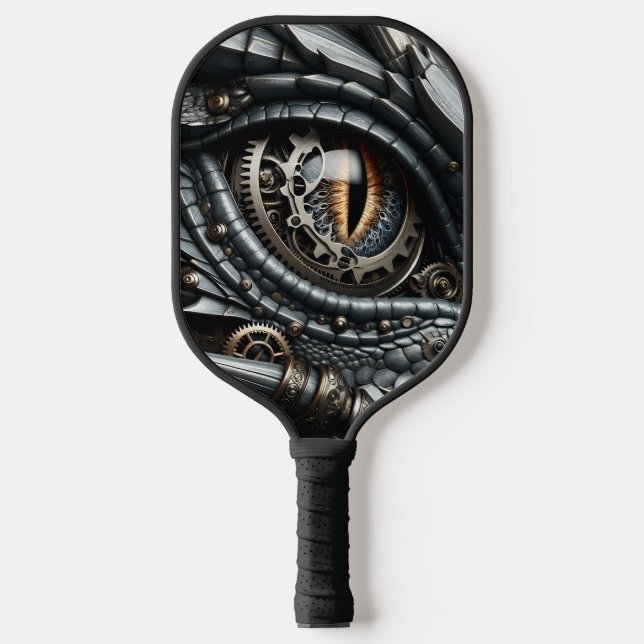 Raquette De Pickleball Steampunk Dragon Oeil Closeup Ai Art Personnalisé (Recto)