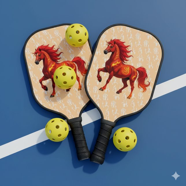 Raquette De Pickleball Stunning Chinese Year of the Fire Horse 2026 (Festive Chinese New Year of the Fire Horse 2026 Pickleball Paddles Cover Photo)