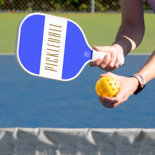 Raquette De Pickleball Style Bleu clair Bleu Bleu PICKLEBALL Stripes Text