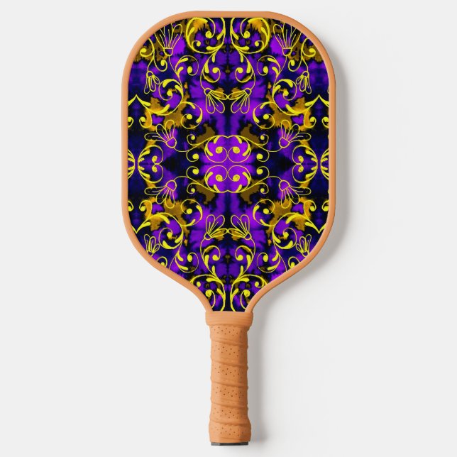 Raquette De Pickleball Style violet et Art déco doré (Recto)