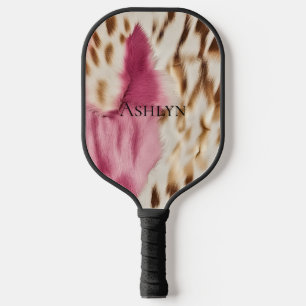 Raquette De Pickleball Stylish Girly Rose White Gold Zebra