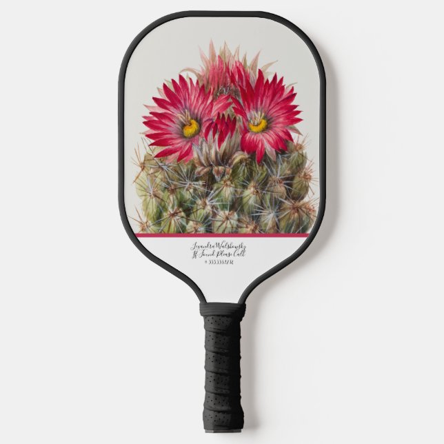 Raquette De Pickleball Sud-Ouest Russe Bois Rouge Fleur Cactus Cactus Cac (Recto)