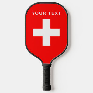 Raquette De Pickleball Suisse personnalisée Drapeau Suisse Europe Suisse