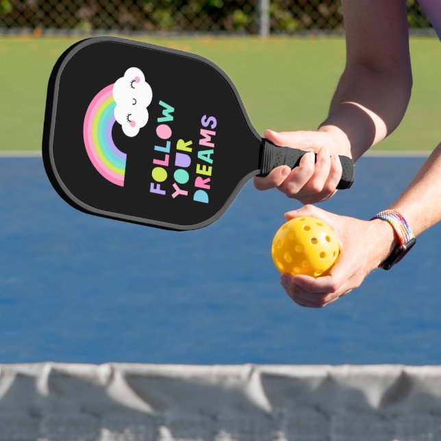 Raquette De Pickleball Suivez vos rêves Cute Rainbow Cloud (Insitu)
