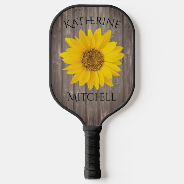Raquette De Pickleball Sunflower Worn Grey Nom du bois (Recto)