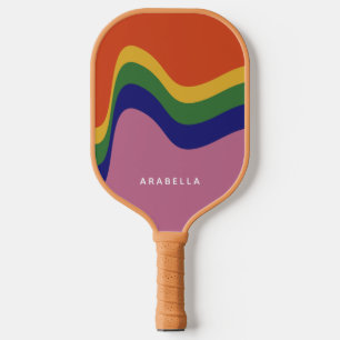 Raquette De Pickleball Super Retro Wavy Lines Pickleball Paddle