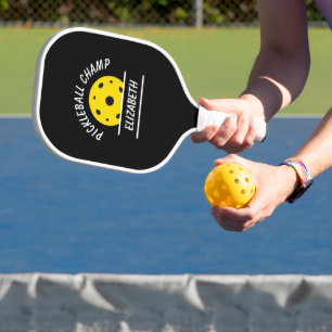 Raquette De Pickleball Superbe Champ de Pickleball Nom Ball Black Yellow