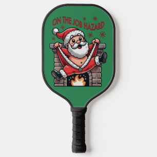 Raquette De Pickleball Sur le danger du travail Père Noël en feu