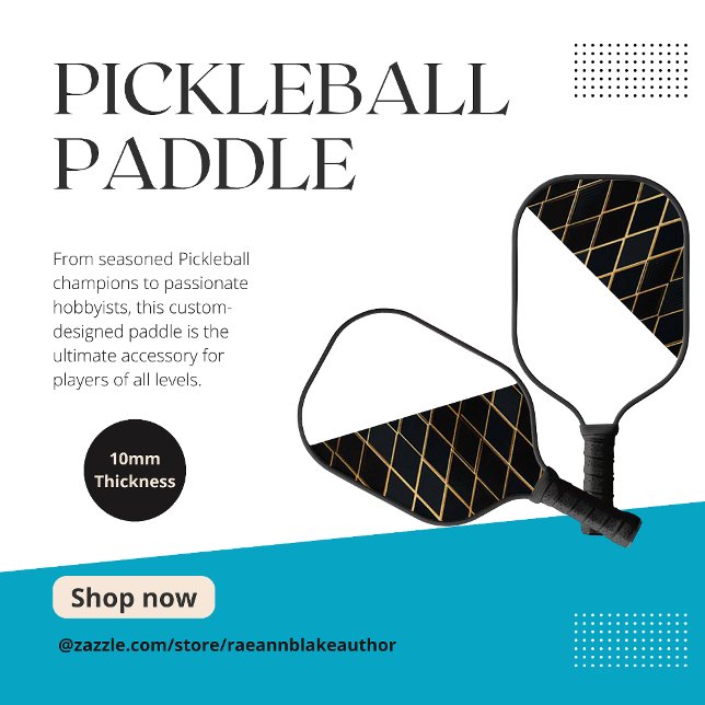Raquette de Pickleball sur mesure demi-grille doré (Créateur téléchargé)