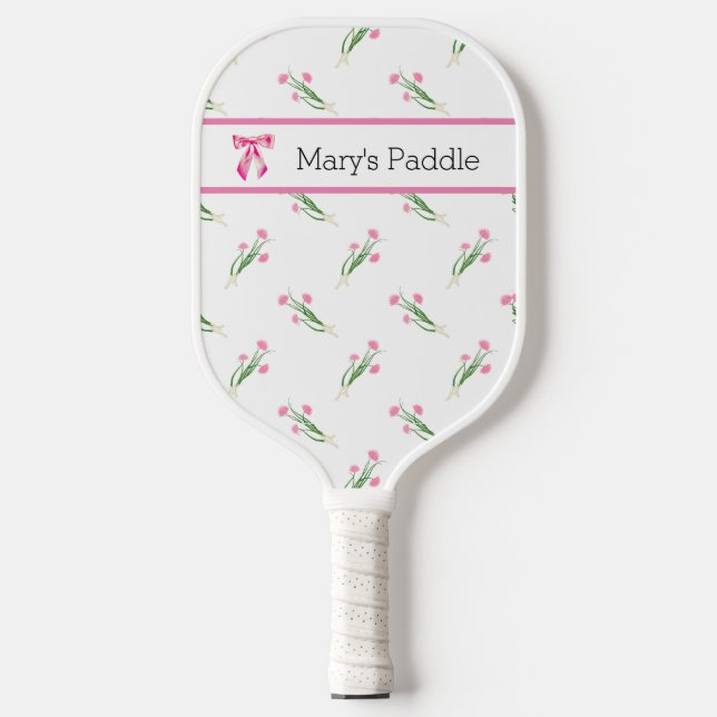 Raquette De Pickleball SWEET Fleurs sauvages de Bow rose Personnalisé (Recto)