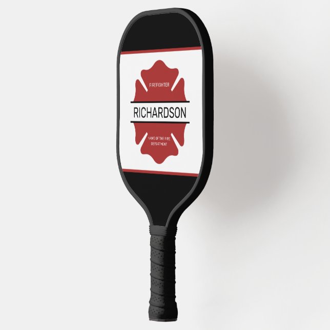 Raquette De Pickleball Symbole logo rouge du pompier personnalisé (Gauche)