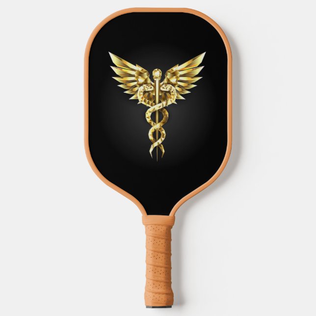 Raquette De Pickleball Symbole Polygonal Or Caduceus (Recto)
