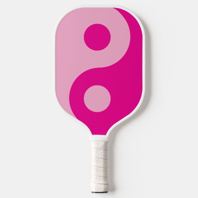 Raquette De Pickleball Symbole Yin Yang rose clair et chaud (Recto)