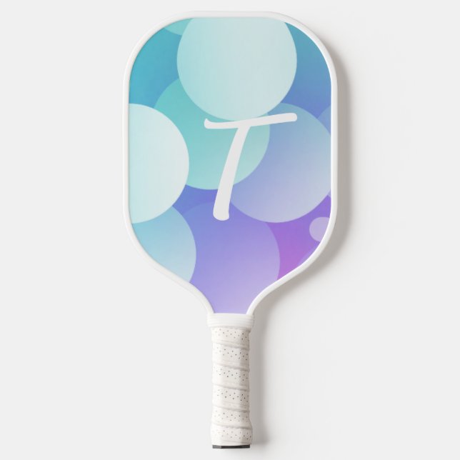 Raquette De Pickleball T Nom Pickleball Paddle Purple Blue Bubble Moderne (Recto)