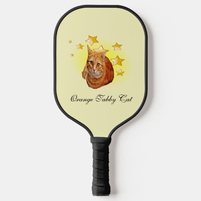 Raquette De Pickleball Tabby Cat à rayures orange est une étoile (Recto)